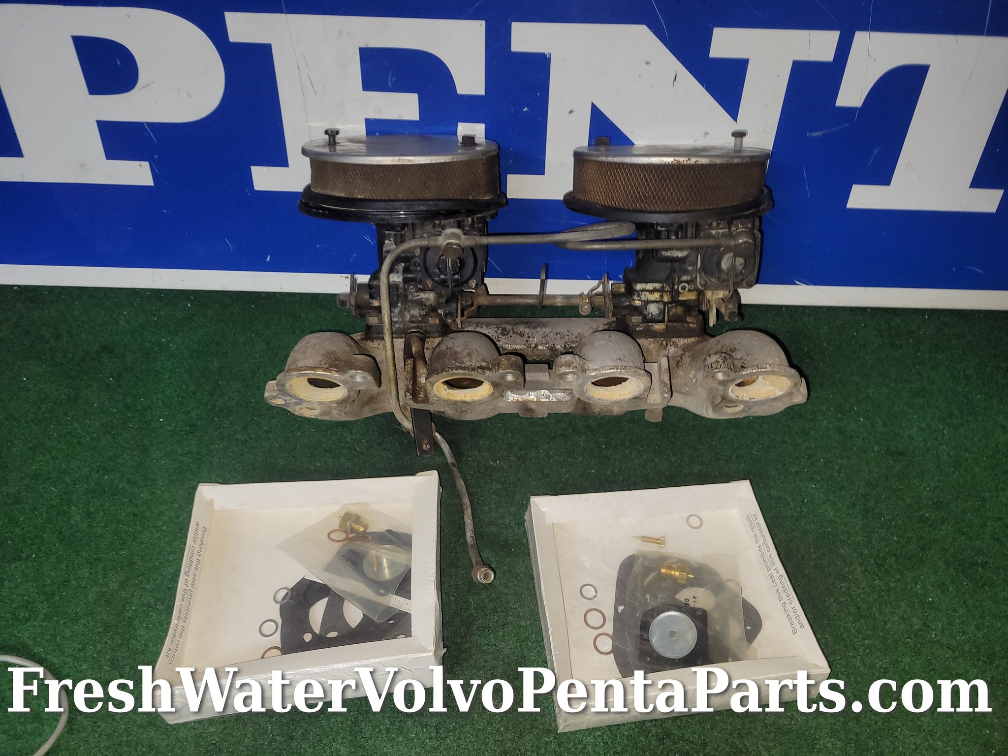 Volvo Penta aq151C dual carbs with manifold 4 cylinder b230 pn. 856507 