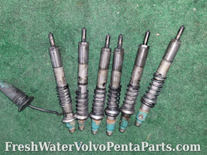 Volvo Penta KAD44 p-C diesel Fuel Injectors 6 running take outs