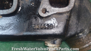 Volvo Penta OEM exhaust manifold Pn 834439 with copper cooling pipe aq131 b230 230B