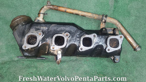 Volvo Penta OEM exhaust manifold Pn 834439 with copper cooling pipe aq131 b230 230B