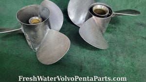 MerCruiser Bravo 3 Stainless Steel twin Prop Propellers P24 48-823665 P24 48-823666