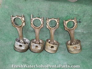 Volvo Penta 2.5L 4 cylinder pistons and rods 250A aq151 aq151C p/n 876027