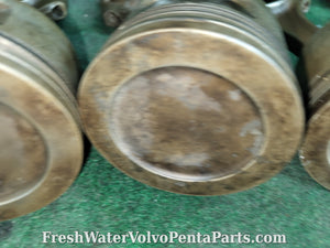 Volvo Penta 2.5L 4 cylinder pistons and rods 250A aq151 aq151C p/n 876027