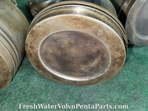 Volvo Penta 2.5L 4 cylinder pistons and rods 250A aq151 aq151C p/n 876027